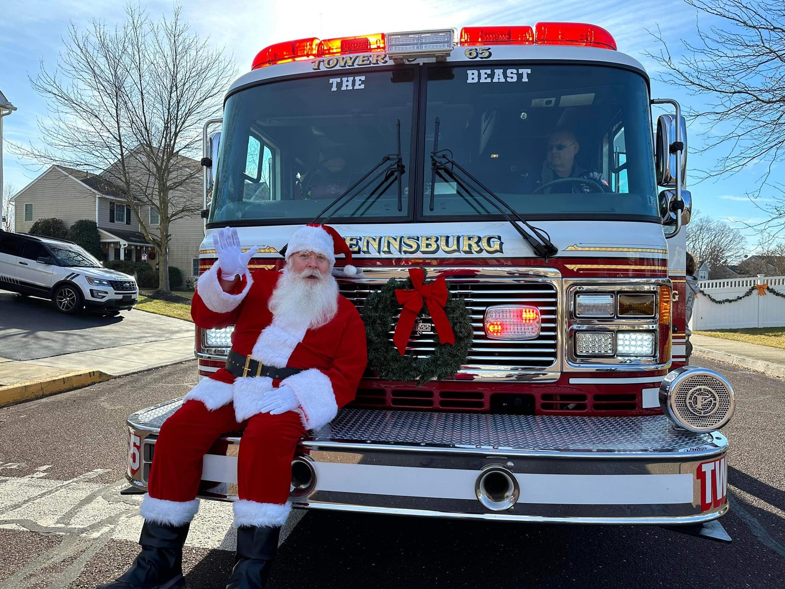 Santa Clause sitting on Tower 65